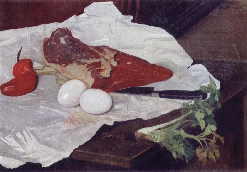 Felix Vallotton Still life with Meat and eggs Spain oil painting art